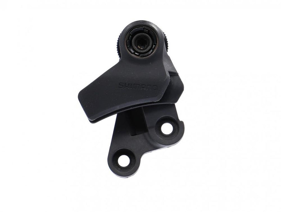 Schwarze SHIMANO Kettenführung SM-CD800 E-TYPE für Fahrräder auf weißem Hintergrund.