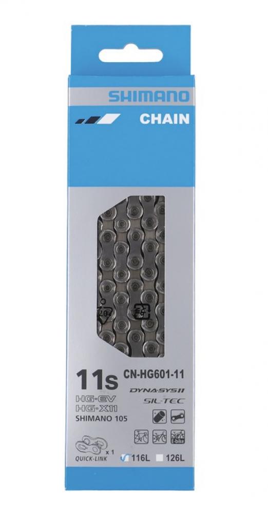 SHIMANO Kette DEORE CN-HG601 11-fach 116 Glieder für 11-fach Antriebe mit HG Profil, SIL-TEC beschichtet