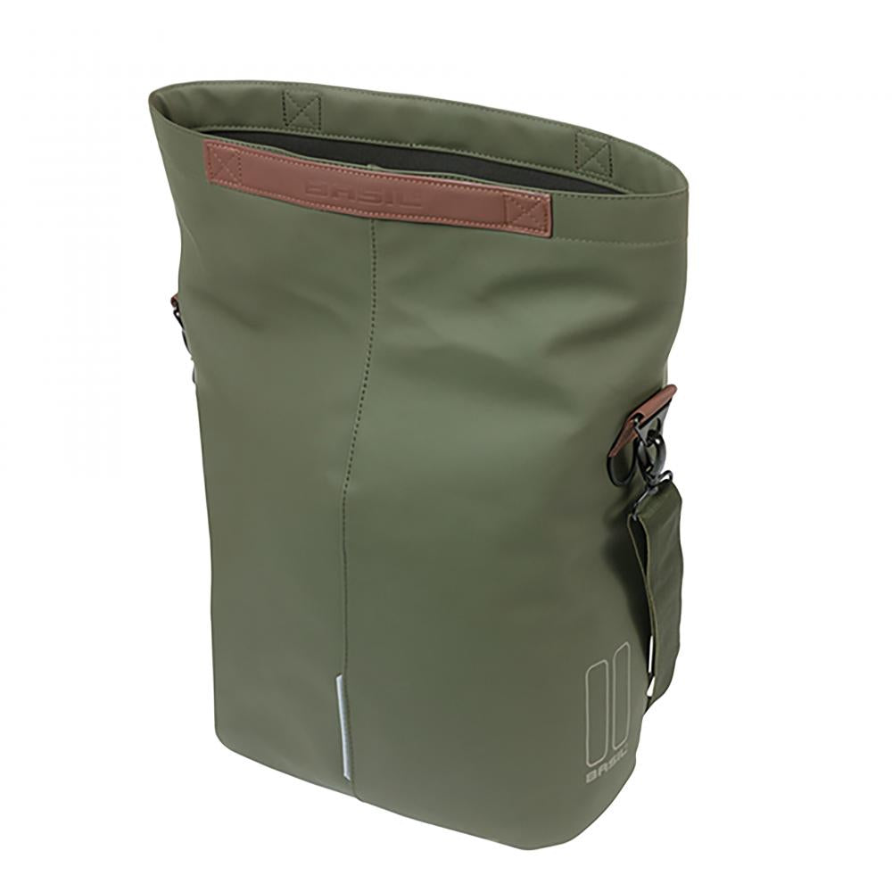 Basil City Fahrradshopper 14-16 Liter - MIK Hooks Einzeltasche mit Magnet-Faltverschluss - Gepäckträgertasche - Fahrradträger