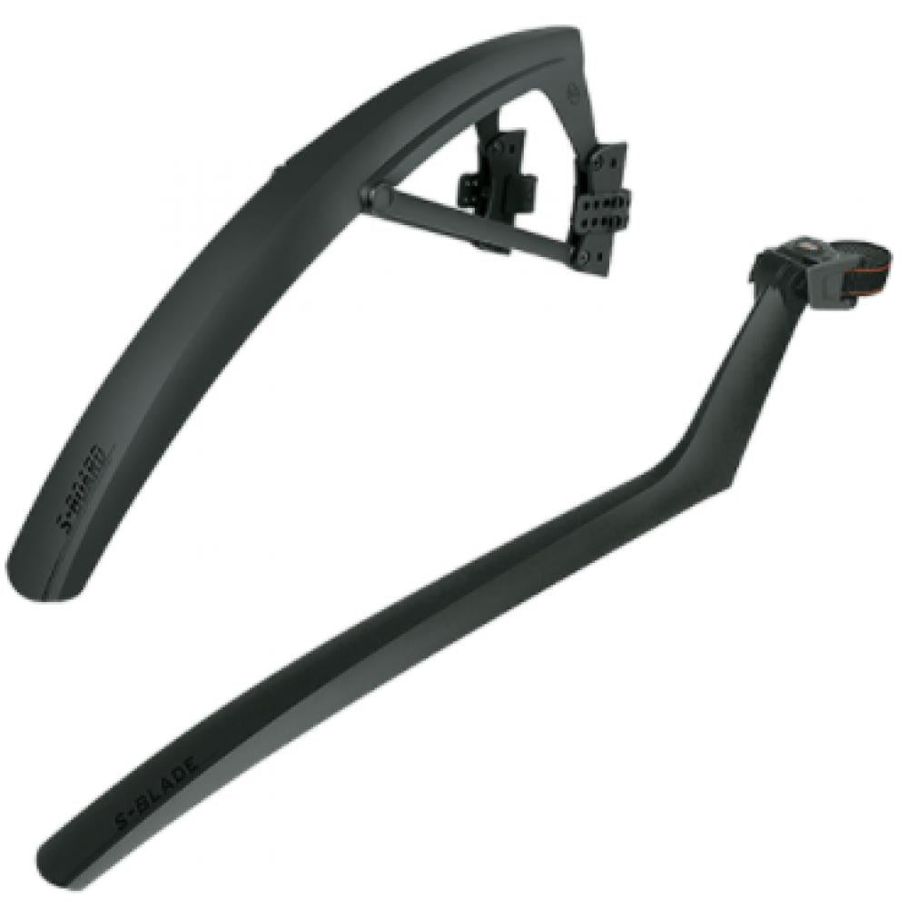 SKS S-Board und S-Blade Schutzblech-Set für 28" Rennräder, Cyclocrosser und Gravelbikes, passend für Reifenbreiten bis 38 mm, schwarz