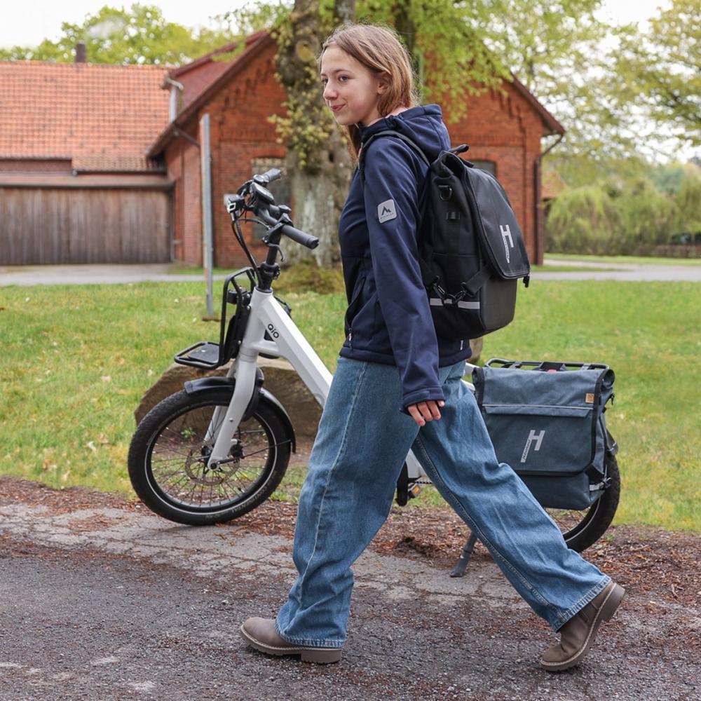 Haberland Bike-Rucksack Sporty schwarz/reflex - vielseitiger Fahrradrucksack mit Regenschutz