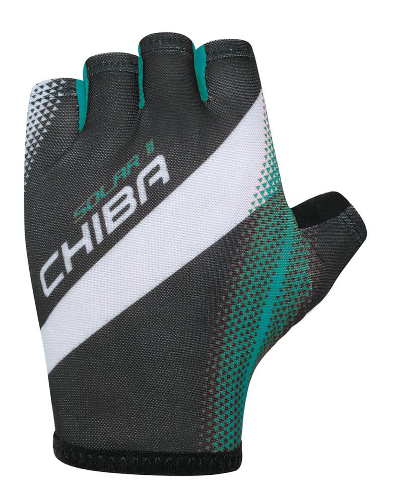 CHIBA Solar II - Radhandschuhe kurz, L, schwarz/petrol, atmungsaktiv