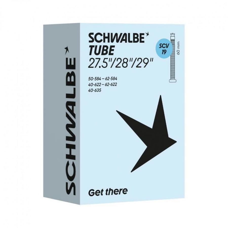 Schwalbe SCHLAUCH SCV19 40/62-584/635 60mm, zuverlässiger Fahrradschlauch für 27.5/28/29 Zoll Räder.