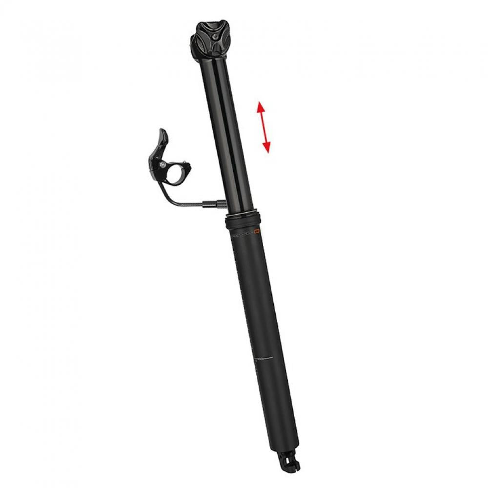 ERGOTEC Viper Variosattelstütze schwarz mit 150mm Hub, Ø30,9mm, e-Bike ready und innenliegender Kabelführung.