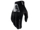 100% Ridefit Gloves S black/white - leichter MTB-Handschuh mit Top-Grip
