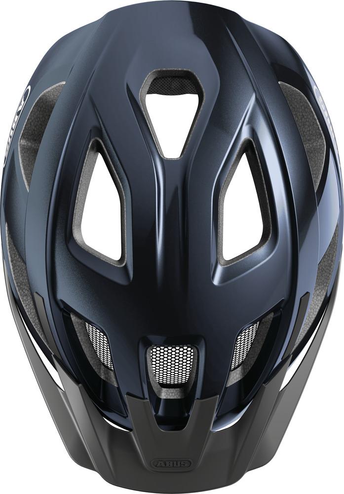 Abus Fahrradhelm Aduro 3.0 mitternachtsblau, Größe L (58-62cm), mit Visier und Belüftung.