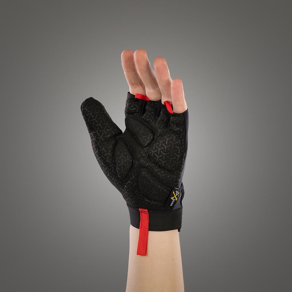 CHIBA Argon II - Radhandschuhe für Rollstuhlfahrende, Gelpolster, atmungsaktiv, schwarz, Gr. M