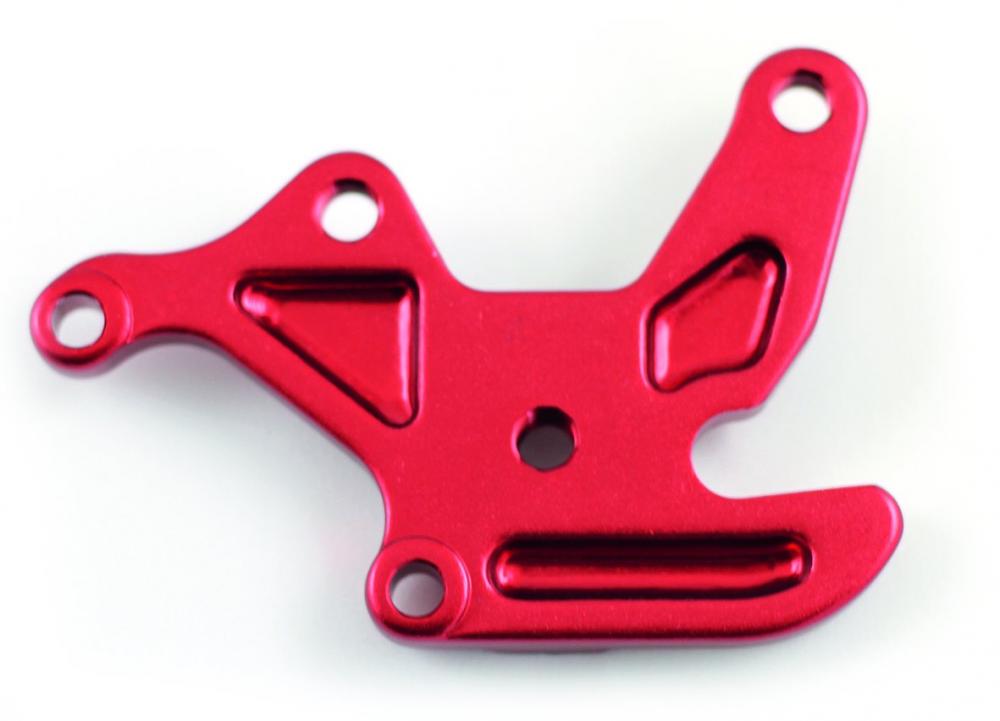 MCG Parts Ausfallende Varia links mit I.S. S rot - präziser Schaltaugenhalter für moderne Rahmen