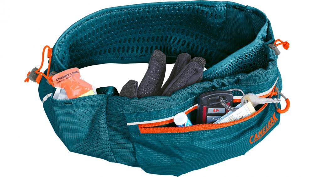 Camelbak Ultra Belt S/M Trinkgürtel 0,5 Liter Corsair Teal - ultraleicht, Quick Stow Flasche, 3D-Mesh, Handytasche, reflektierend