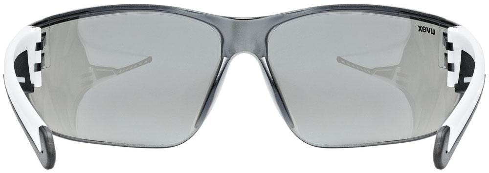 UVEX equate Sportbrille weiß matt mit silber verspiegelten Gläsern für Sport und Outdoor mit 100% UV-Schutz