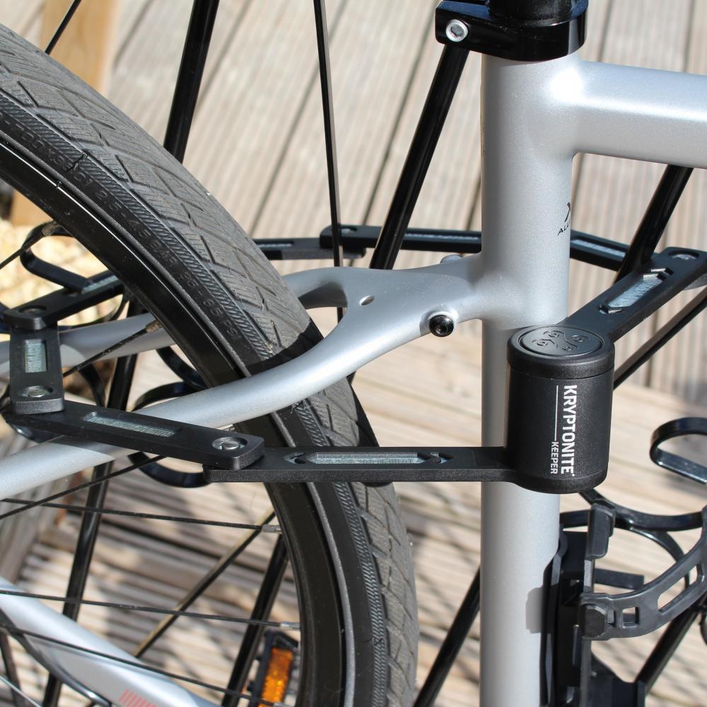 KRYPTONITE Faltschloss Keeper Mini Faltschloss 80 cm ? leichtes - kompaktes Fahrradschloss mit 2 5 mm gehärteten Stahlgliedern Sicherheitsstufe 4/10 inklusive Rahmenhalterung und 2 Schlüsseln