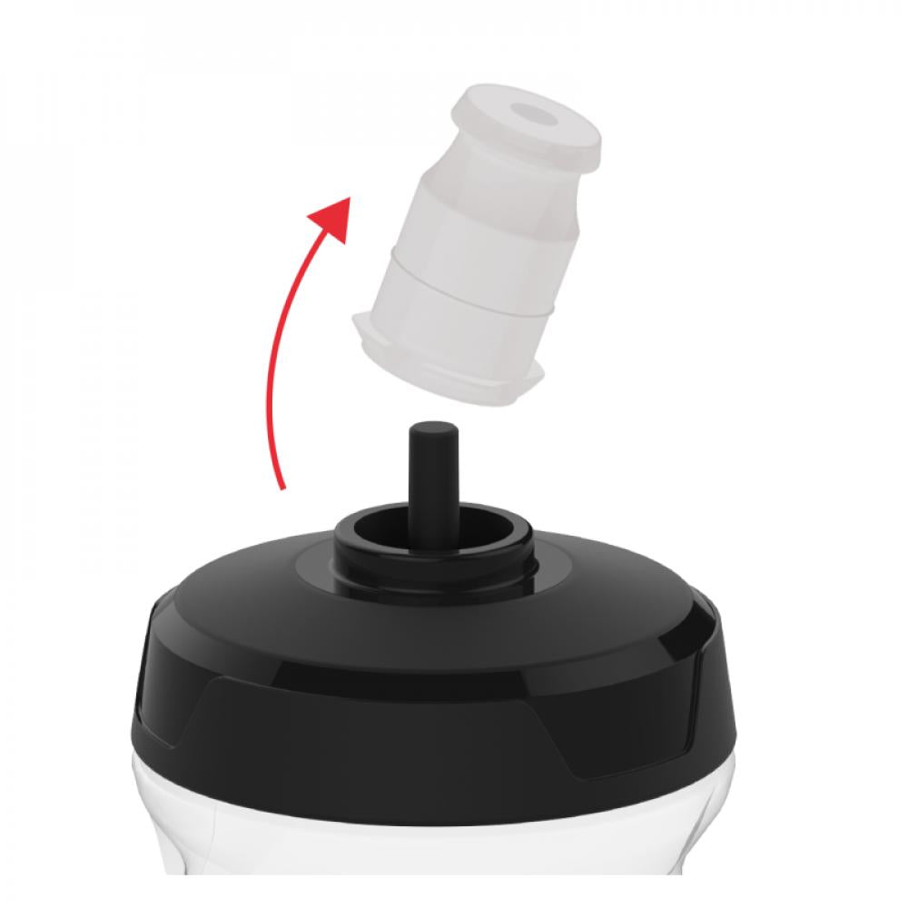 Zéfal Trinkflasche Sense Soft No-Mud Transparent 650 - sauberes Trinksystem mit Spritzschutz
