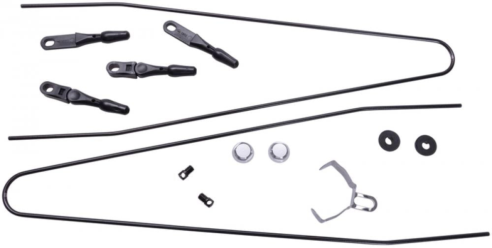 CONTEC Radschutzgarnitur "Splash Protect"nKunststoff, ohne KontaktierungnSB-verpackt, mit Single Clip Befestigung und 3,4mm schwarz gepulverten Stahlstreben, Vorderrad mit Mini Clip XL Sicherheitssystem, 28" - 45mm breit, silber glänzend