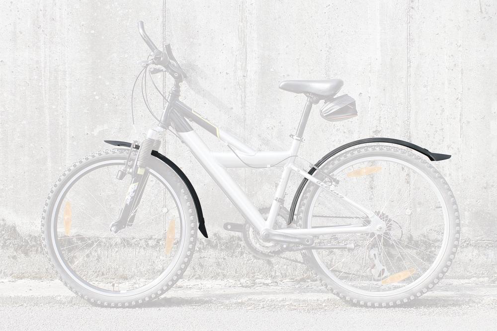 SKS Schutzblech-Set Velo 55 Junior 24 Zoll für MTB und Trekking, schwarze Steckschutzbleche für optimalen Spritzschutz.