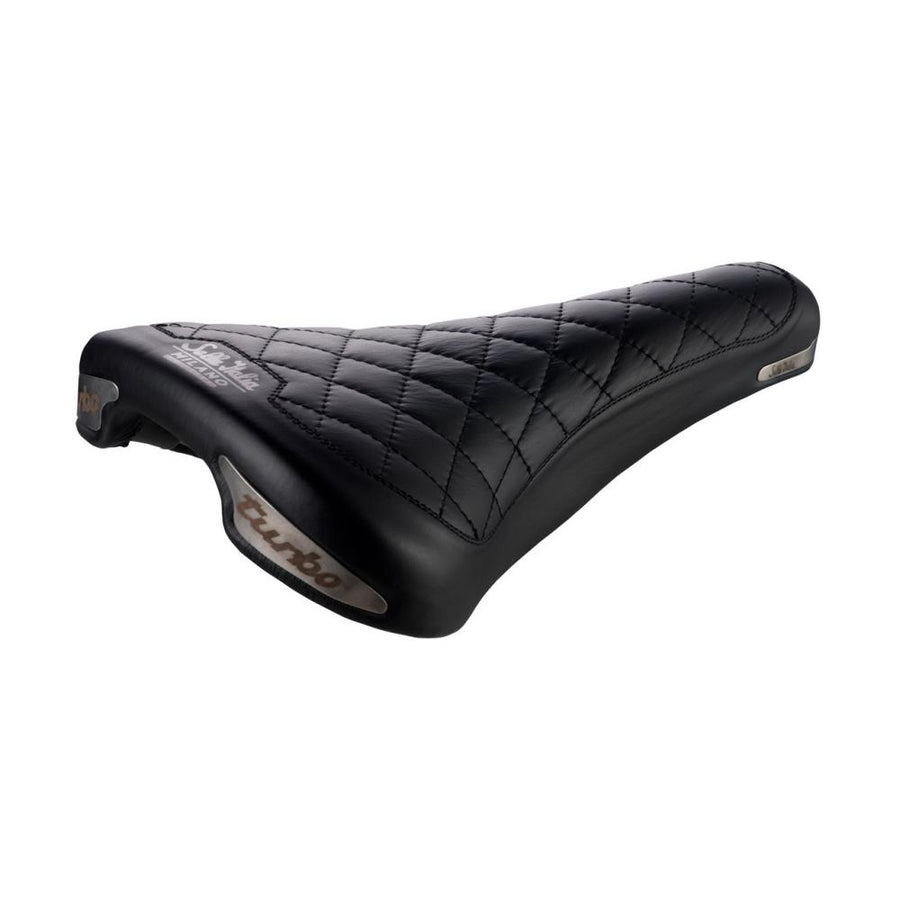 Selle Italia Turbo Bonnie Leder-Sattel L1 schwarz 146 × 275 mm, Fec-Alloy Gestell Ø 7 mm