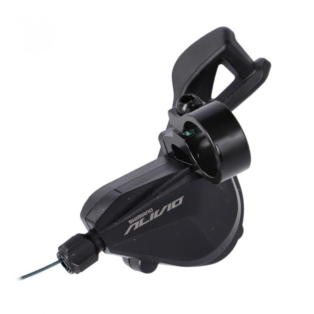 Schwarzer Shimano Alivio SL-M3100 2-fach Schalthebel für Fahrräder.