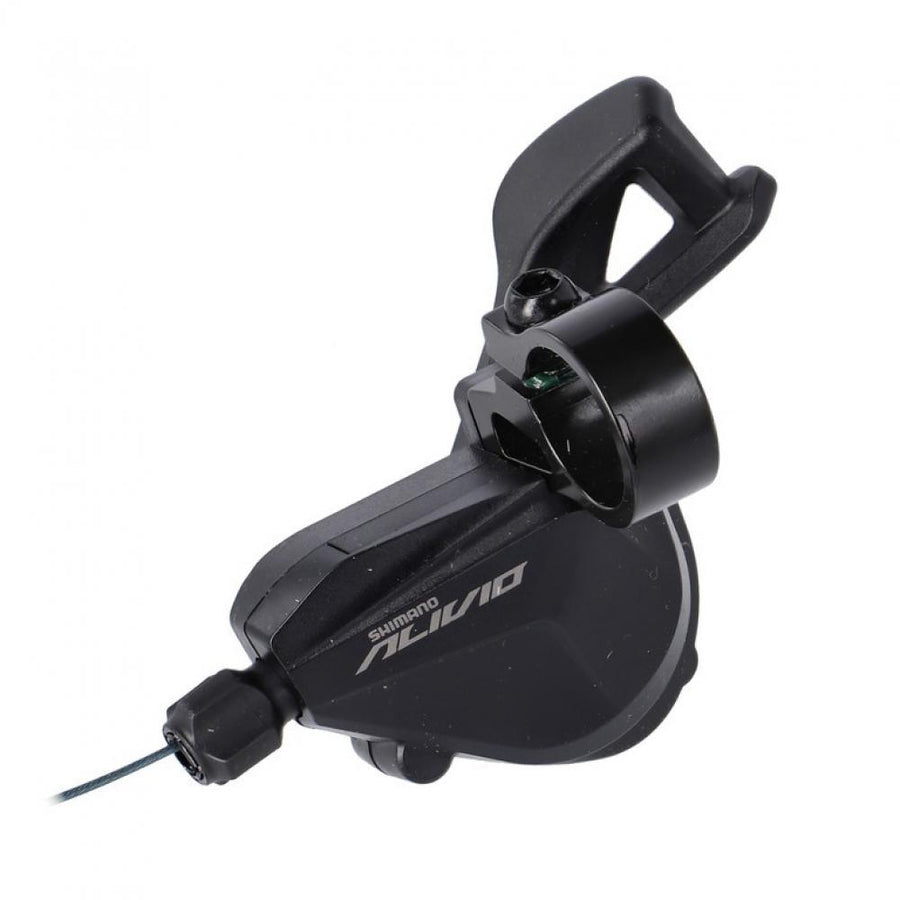 Schwarzer Shimano Alivio SL-M3100 2-fach Schalthebel für Fahrräder.