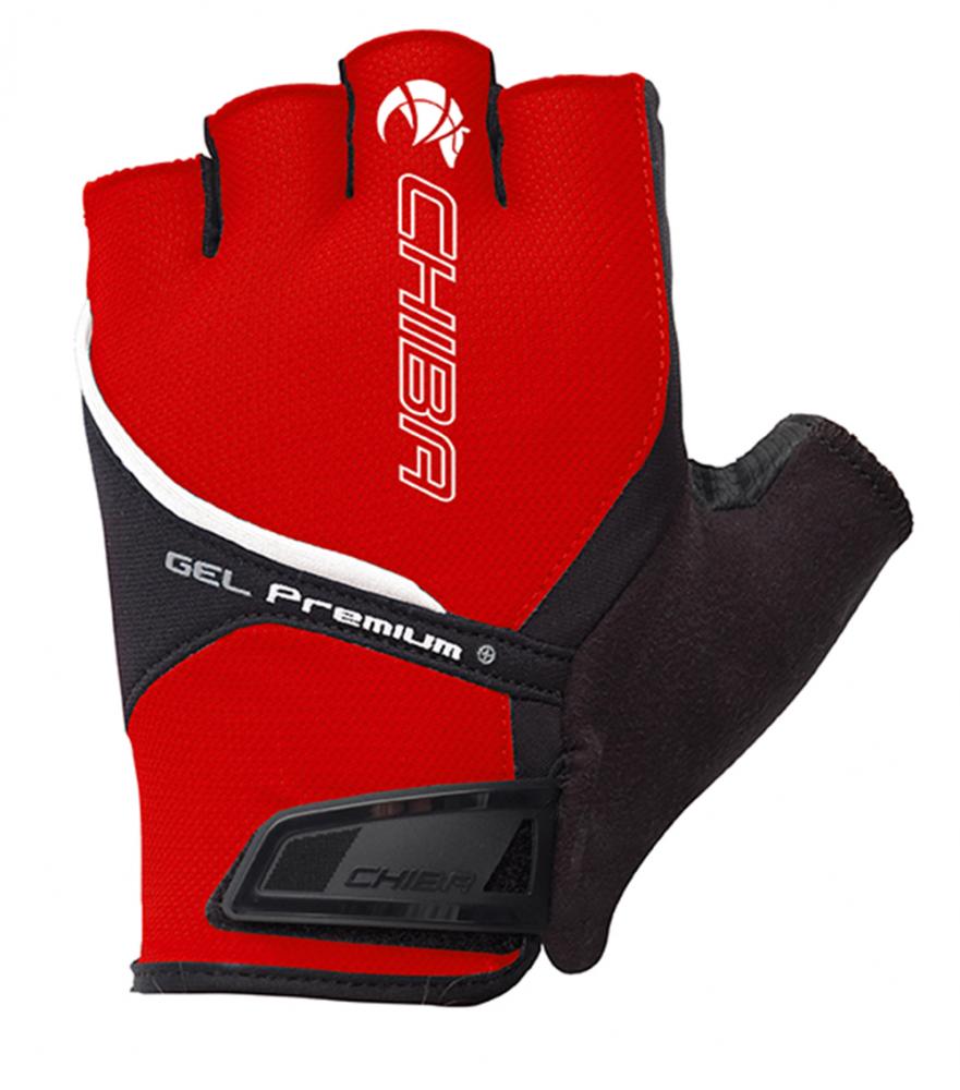 CHIBA Gel Premium - Radhandschuhe kurz, Gelpolsterung, rot, Größe M