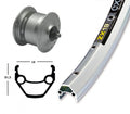 Bike-Parts Laufrad|Vorderrad 28x1.75 Zoll Nabendynamo DH-C3003 silber Schnellspanner 36-Loch Exal ZX 19 silber Nirosta-Speichen