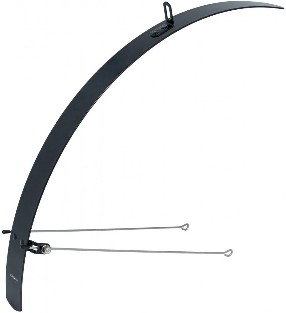CONTEC Flat Fender Schutzblech-Set 28" Aluminium, 42 mm breit, schwarz, extrem stabil, gradlinig und flach, inklusive Streben