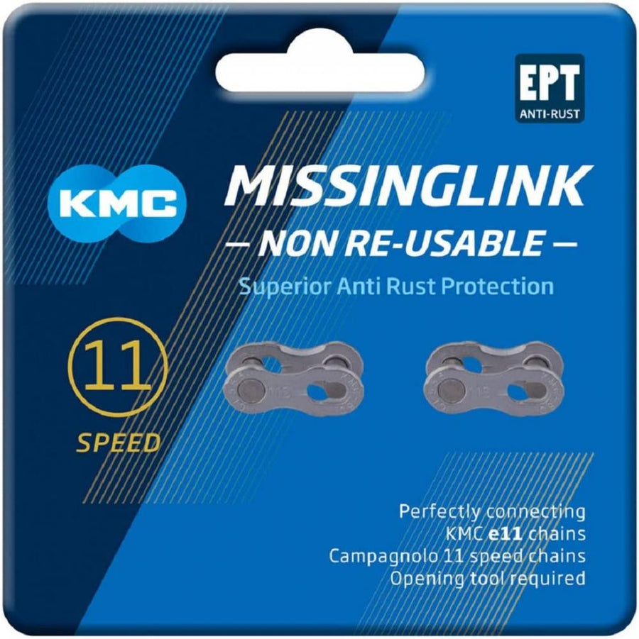 KMC Missing Link 11-fach Kettenverschluss, silber, EPT Anti-Rost, nicht wiederverwendbar.
