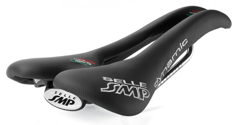 Schwarzer Selle SMP Dynamic Herren Fahrradsattel, 274x138mm, ergonomisch geformt mit Aussparung.