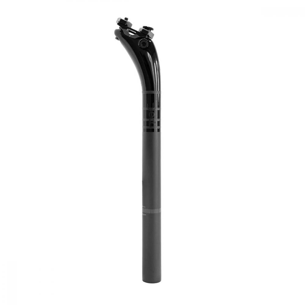 Deda Elementi Sattelstütze RS Carbon 31,6 x 350 Millimeter polish on black - 25 Millimeter Setback, Titan-Schrauben, 1-Bolt-Klemmung