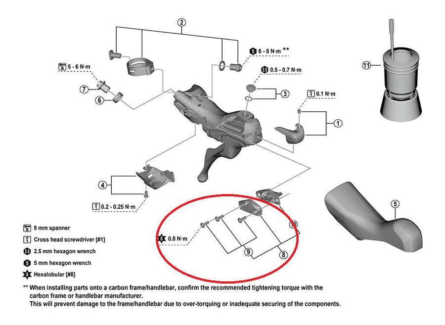SHIMANO Abdeckung ST-R7120 Ausgleichsbehälter links - Ersatzteil für Hydraulikbremshebel