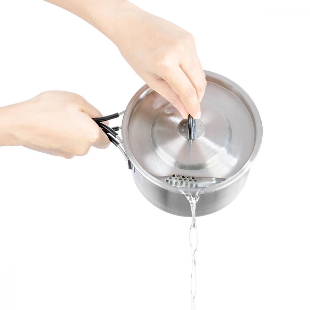 Tatonka Kettle II 1,0 l - Campingtopf Unisex 1,0 L mit Pfannendeckel aus Edelstahl