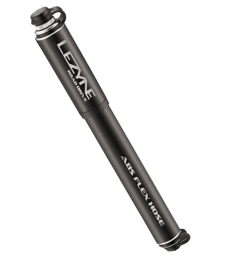 LEZYNE, Pumpen, High-End Minipumpe, CNC ROAD DRIVE, schwarz, Aluminium, Aluminiumkolben u. -zylinder, Schlauch wird im Griff aufbewahrt, SV, 160psi / 11bar, Größe L (28,3cm), Gewicht 110g