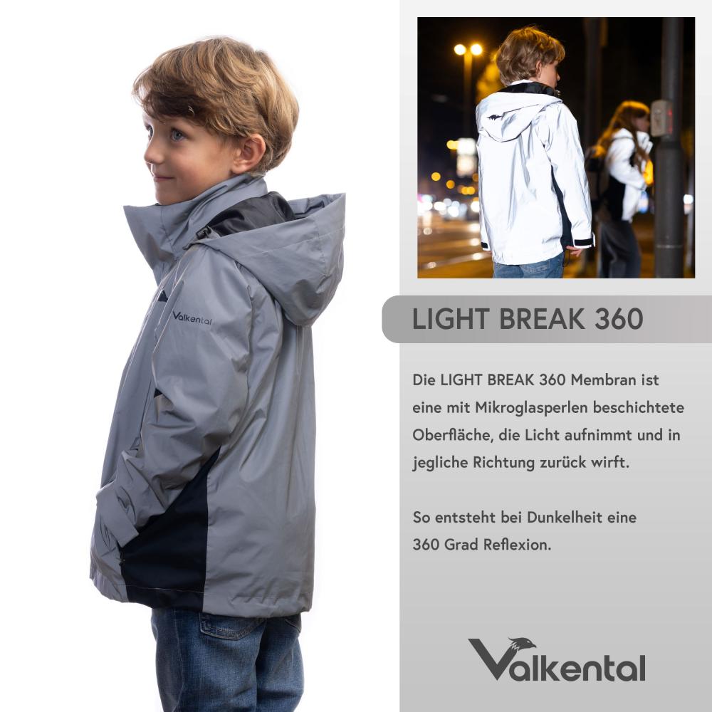 Valkental Kinderjacke 3in1 mit Fleece Zipp-In 104-110 grau