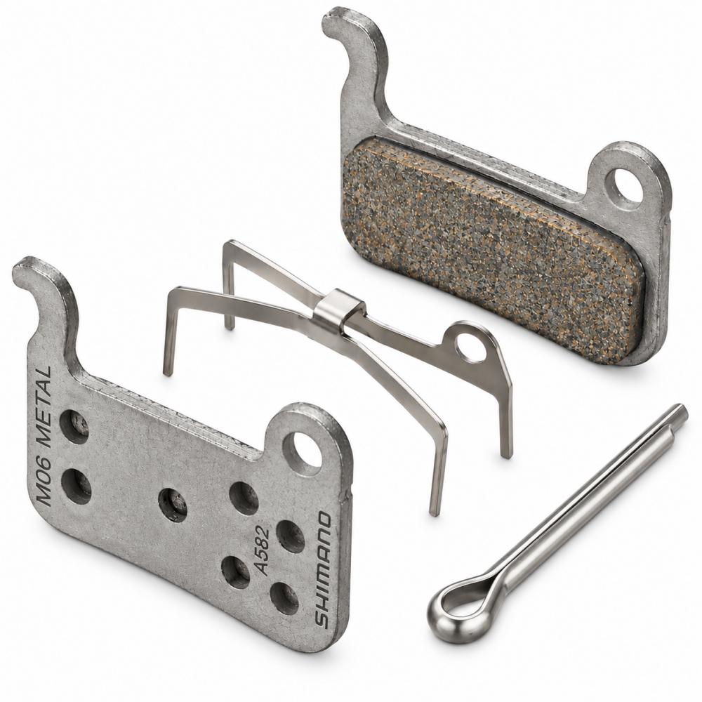 Shimano M06 Metall-Scheibenbremsbeläge mit Feder und Splint