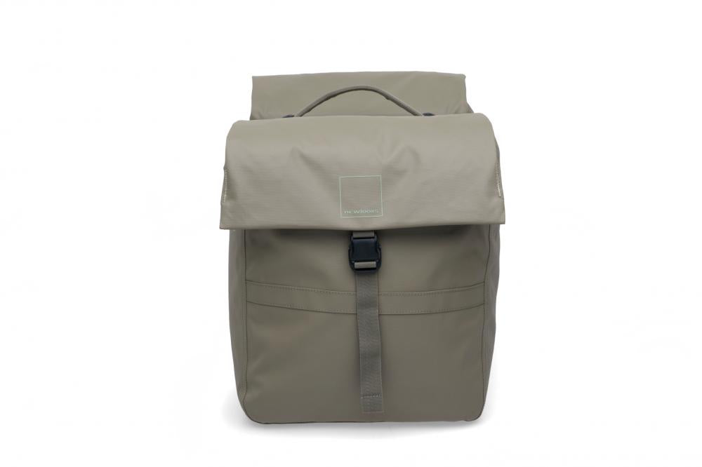 New Looxs Doppelpacktasche Leeds Double MIK 2.0 2x19L Taupe - geräumige City-Fahrradtasche