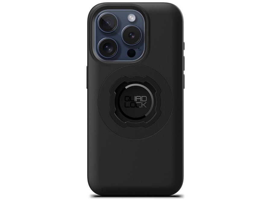 Quad Lock MAG Case iPhone 15 Pro Schwarz - Stoßfest, MagSafe-kompatibel, 4,2 mm dünn, TPU/PC, MAG-Ring, kabelloses Laden