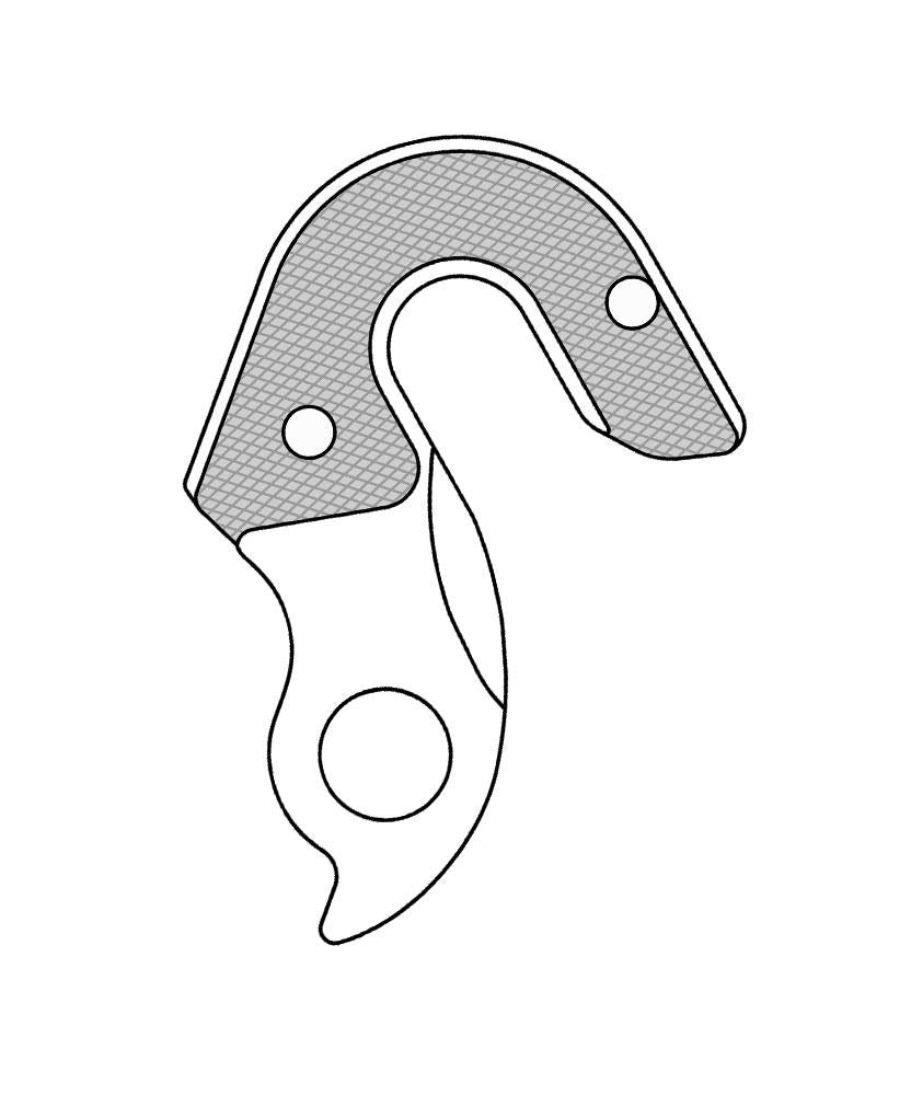 Marwi GH-280 Schaltauge mit Schrauben - Aluminium silber, kompatibel mit Stevens Bikes