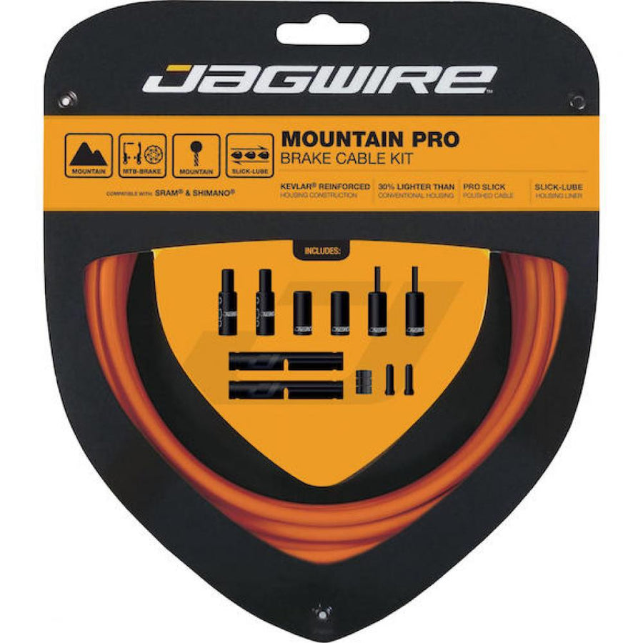 Jagwire Mountain Pro Bremszugset PCK406 Orange - Kevlar-verstärkt mit Slick-Lube Liner