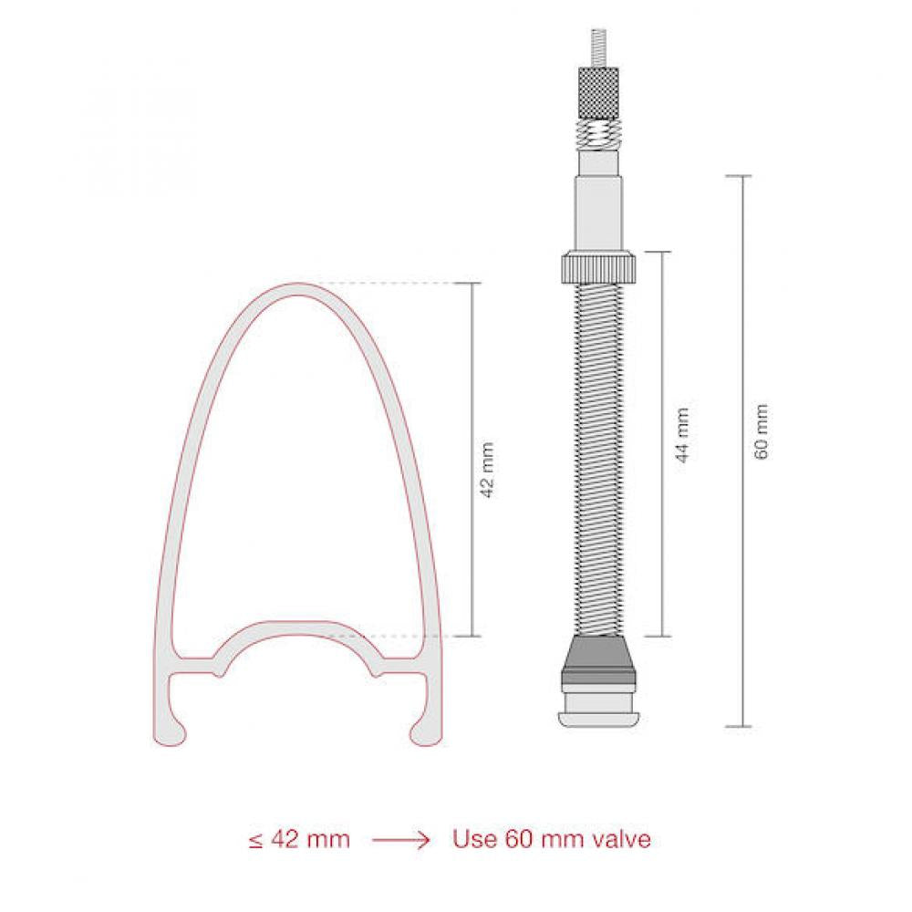 Procraft Tubeless-Ventile PRC 60 mm Rot - Leichte Aluminium-Ventile für Tubeless-Systeme
