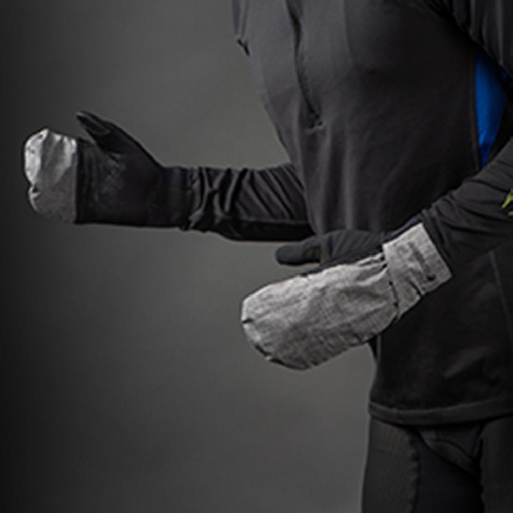 CHIBA Overflap Light - Radhandschuhe L hellgrau, wind- & wasserdicht, Thermofleece, Touchfinger