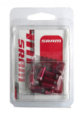 SRAM Kabelenden Kit rot in Blisterverpackung für saubere Zugführung und zuverlässigen Schutz von Fahrradkabeln.