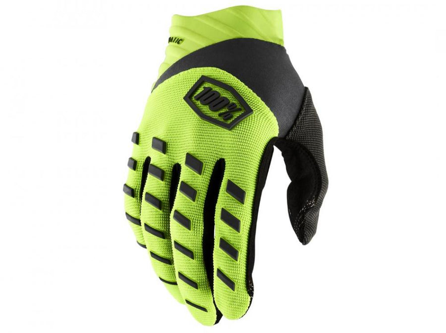 100% Airmatic Youth Gloves M fluo yellow - robuster MTB-Handschuh für junge Rider
