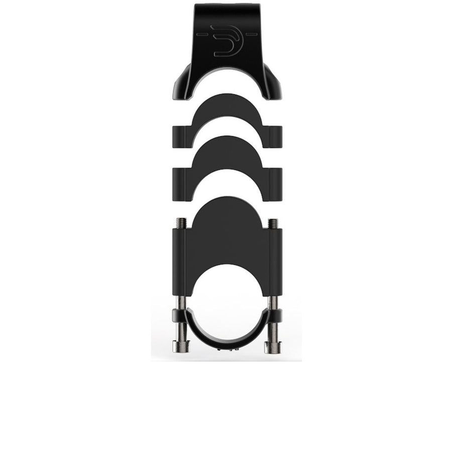 Deda Spacer Kit Parabolica 2/Fastblack 2, Riser Spacers für Fahrrad-Lenker, schwarz, bis 55mm Höhenverstellung.