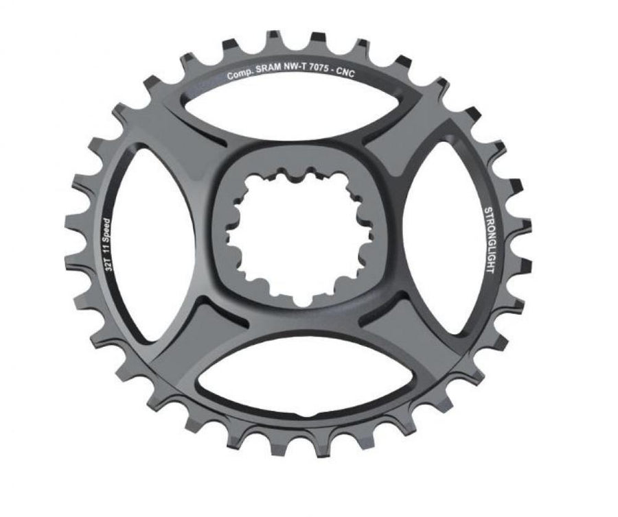 Graues Stronglight Direct Mount Kettenblatt 32Z für SRAM MTB 1x11 Schaltungen, 6mm Offset.