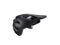 Leatt MTB All Mountain 3.0 Stealth Helm, schwarz mit topographischem Muster und Visier.