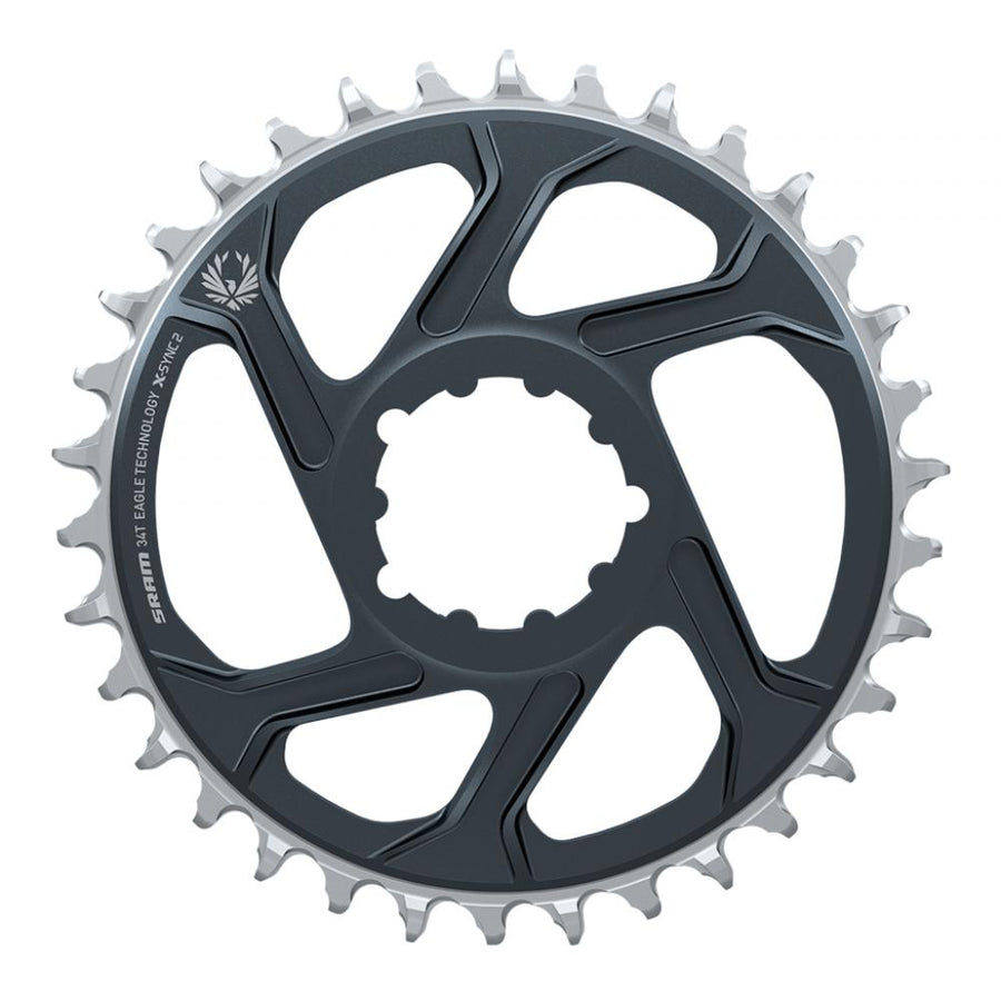 SRAM Kettenblatt X-Sync 2 Eagle 34T, 6 mm, lunargrau - leiser, sicherer Antrieb für Eagle 12-fach