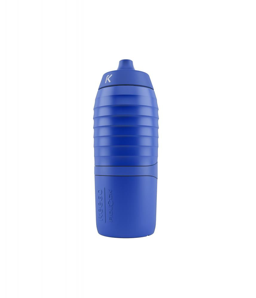 Fidlock Twist bottle x KEEGO 600 ml mit Logo FRONT + bike base Blau Trinkflasche