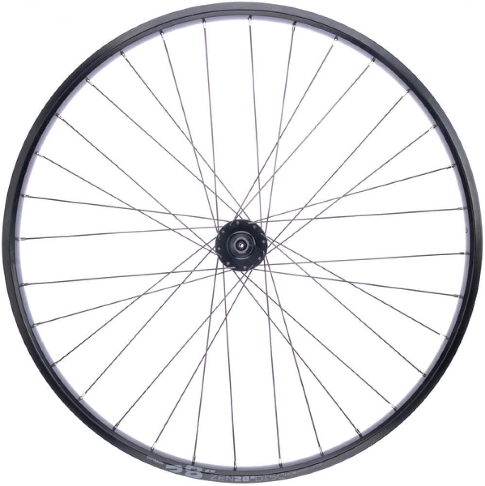 CONTEC Vorderrad "ZEN DISC + EROQ DB"nFelge: CONTEC Hohlkammer "Zen 28 Disc", 28"/29", 25-622, Höhe: 17 mm, 32 Loch, SV Ventil, für Scheibenbremse, keine Ösen, max. Systemgewicht 150 kg, geeignet für E-Bikes, schwarz (0.349.819/3)nNabe: CONTEC Vorderradna