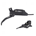 SRAM DB8 robuste 4-Kolben-Scheibenbremse hinten mit Mineralöl, Bremshebel und Bremssattel in Schwarz.
