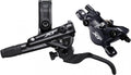 SHIMANO DEORE XT M8100 Vorderrad Scheibenbremse Set, Bremshebel und Bremssattel in Schwarz.