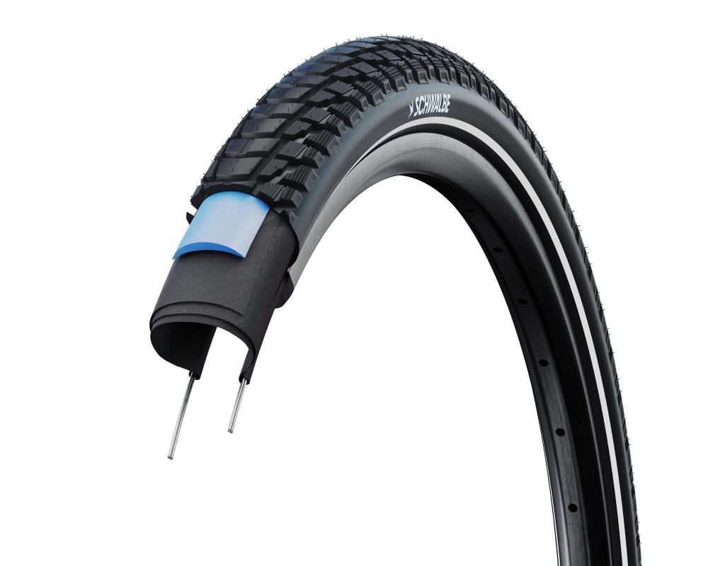 Schwalbe Marathon Plus Tour Drahtreifen 60-584 DualGuard Schwarz - Pannensicherer Fahrradreifen für E-Bikes