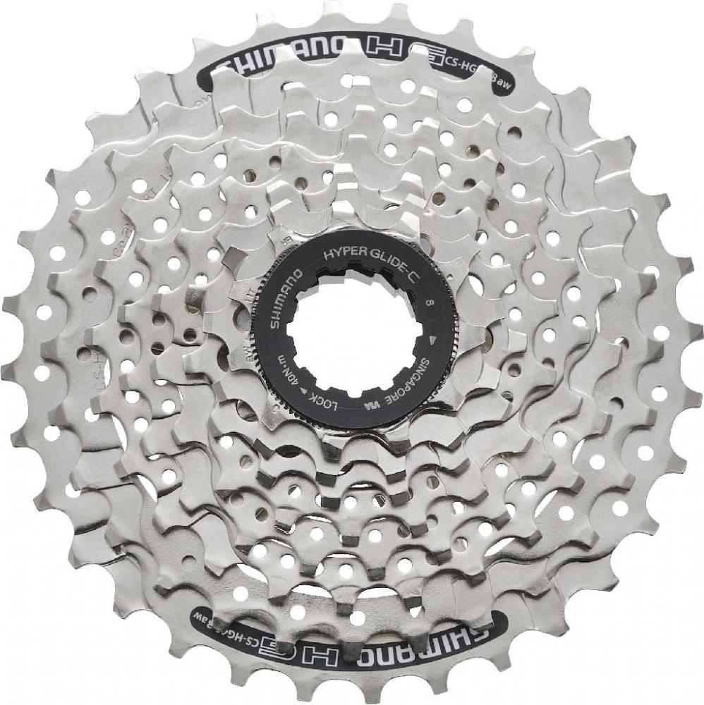SHIMANO ACERA CS-HG41 8-fach Kassette 11-34 Zähne, silber, mit Hyperglide-C Technologie.